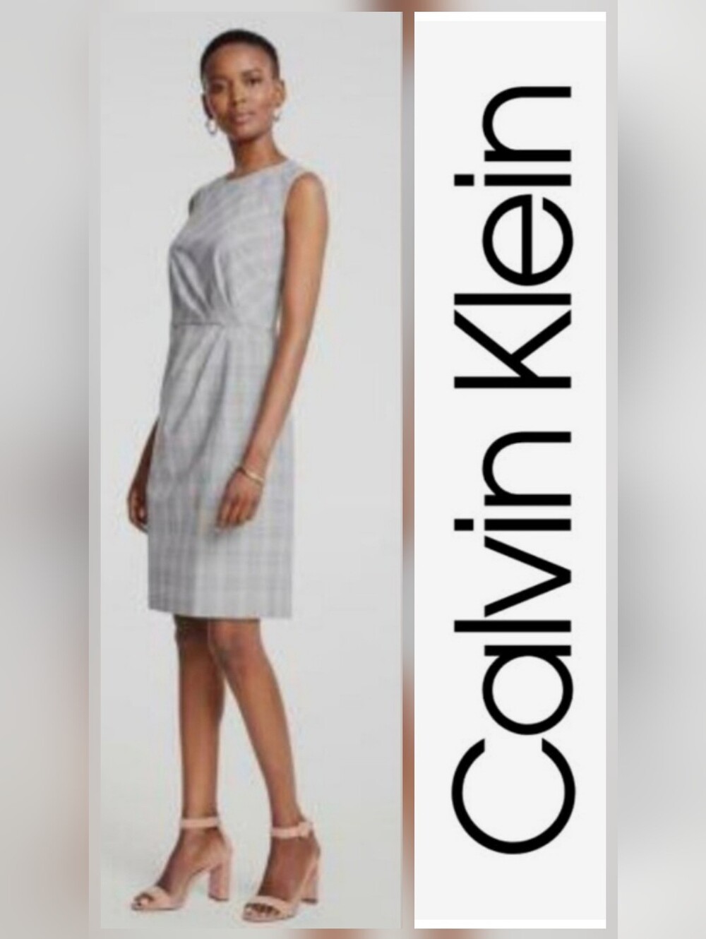 Ann Taylor Gray Plaid  Sheath Dress